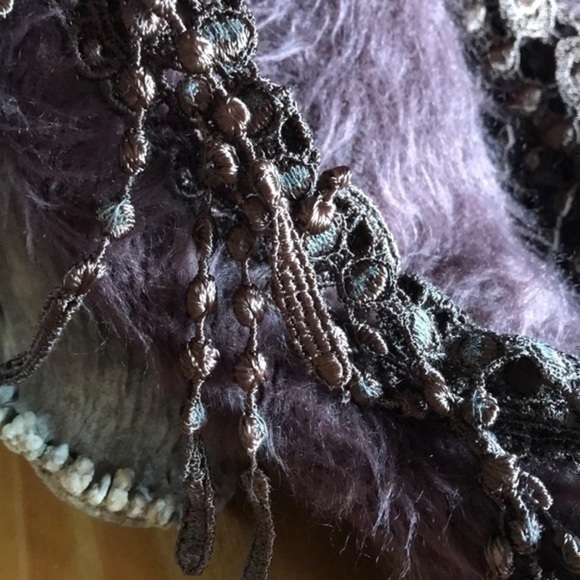 Angora eyelash Shawl Head Scarf Wrap piano Shawl Fringes - Picture 9 of 15